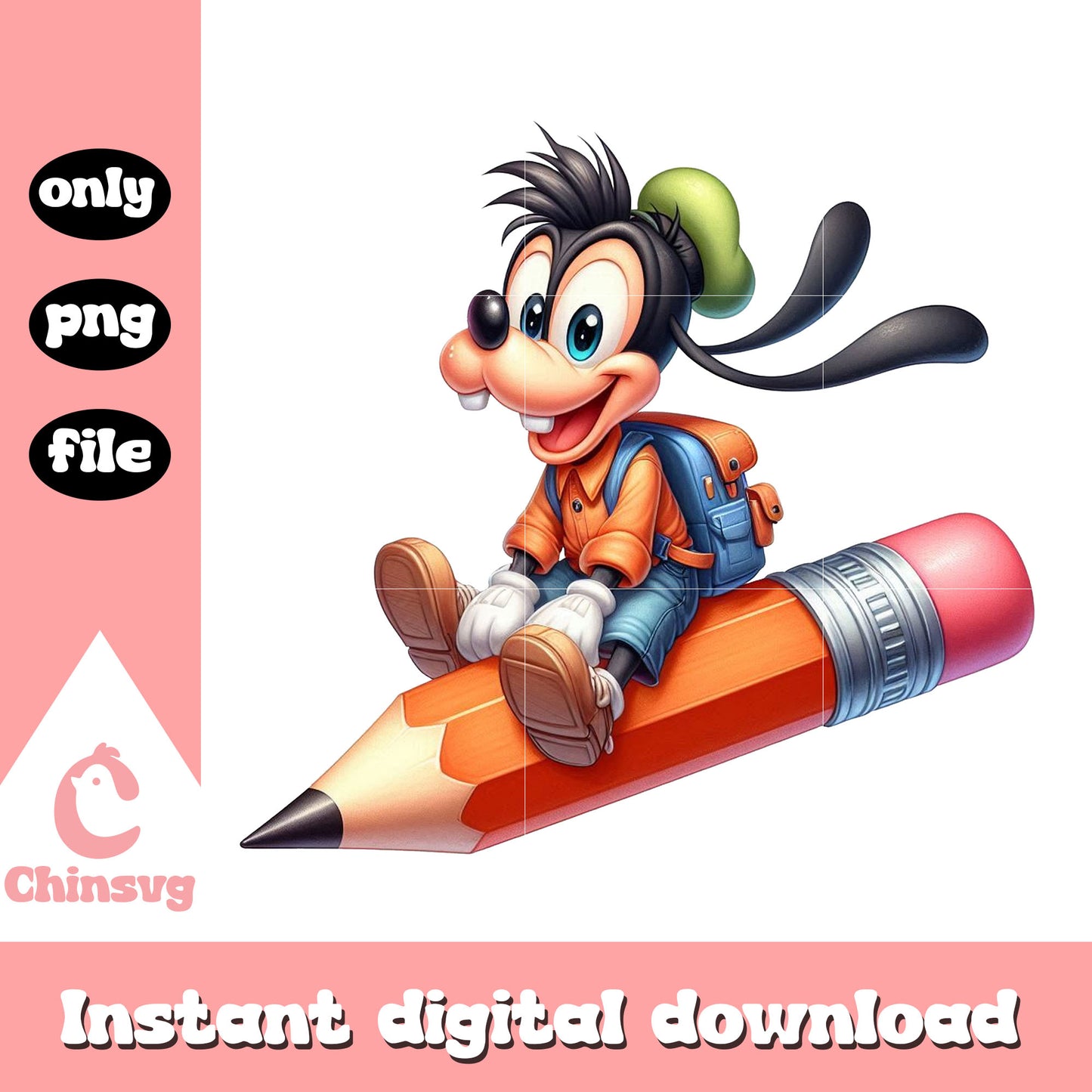 Cartoon goofy dog driving pencil png, magic school png