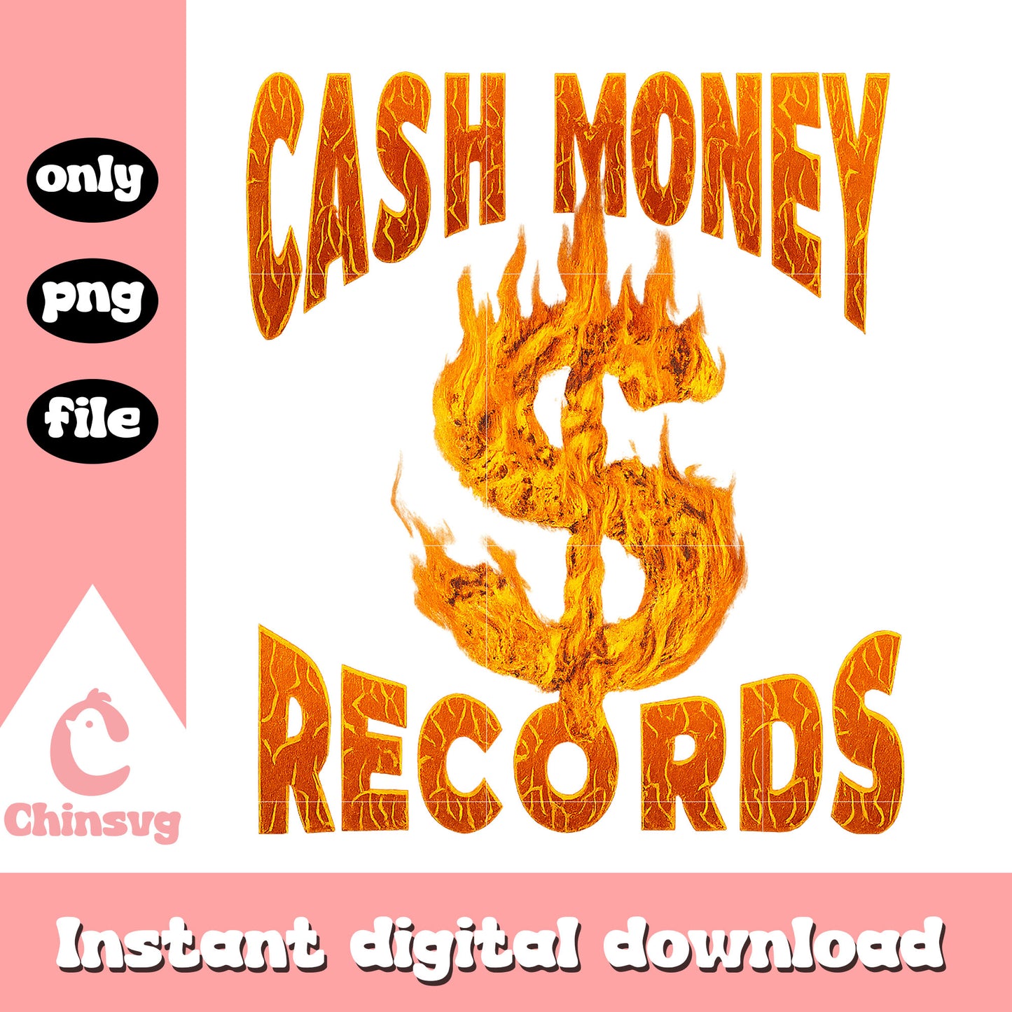 Cash money records fire design png, cash money records png