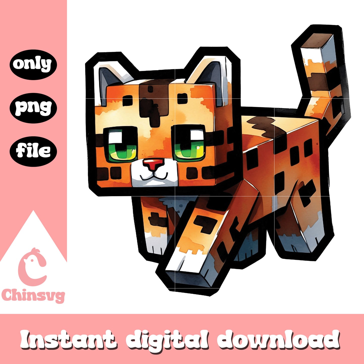 Cat minecraft design png, minecraft cat png, minecraft png