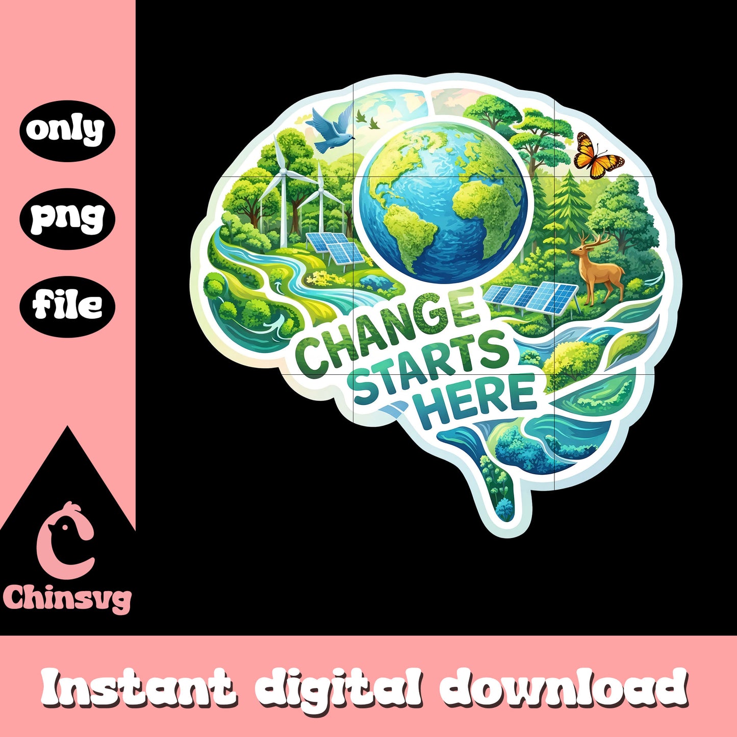 Change starts here design png, earth day images png, eco friendly png