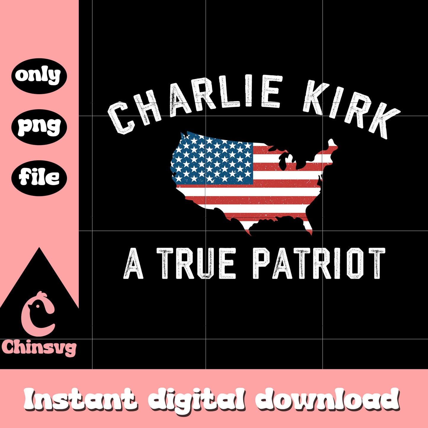 Charlie kirk a true patriot american map png, pray for charlie png