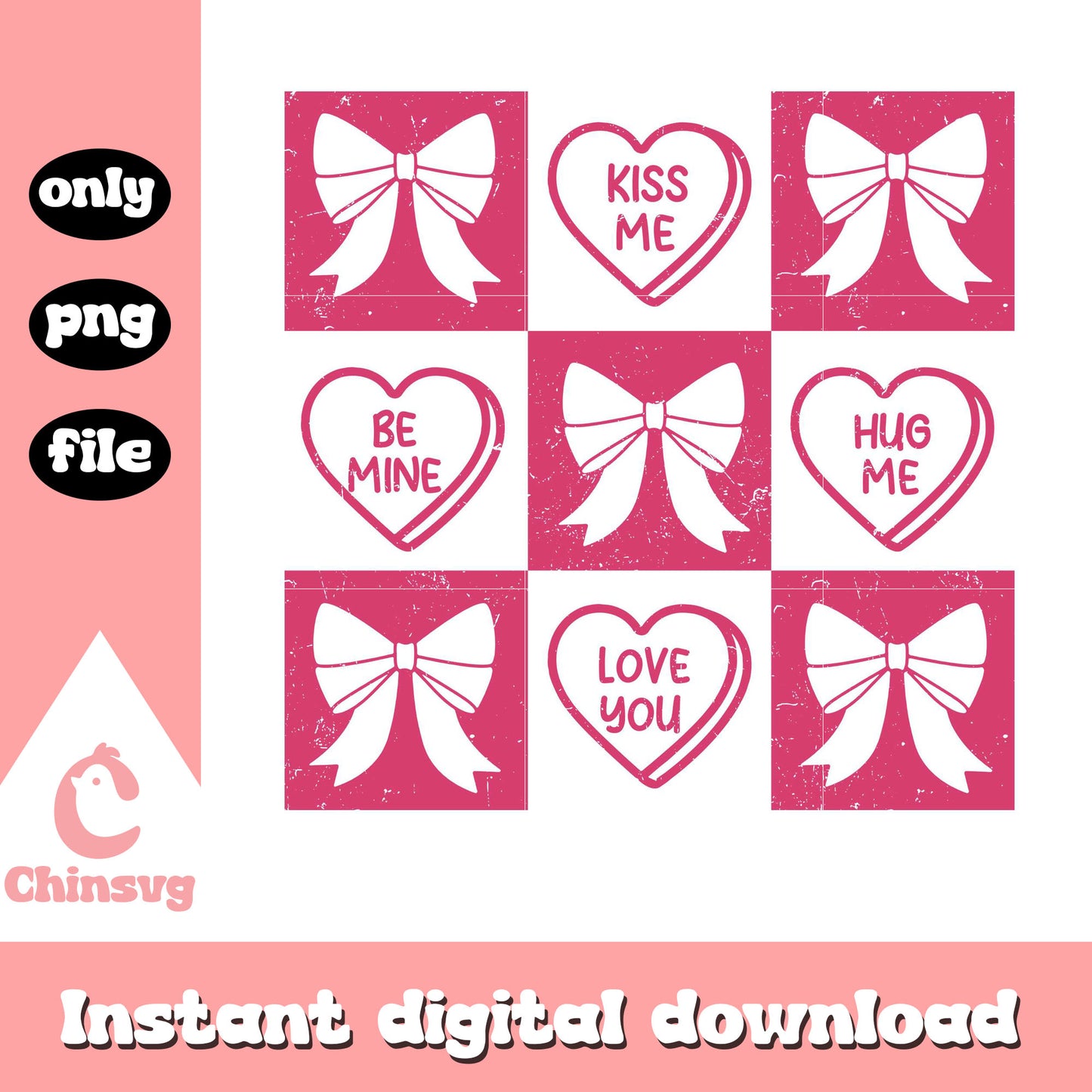 Checkered pattern valentine heart png, valentine heart png