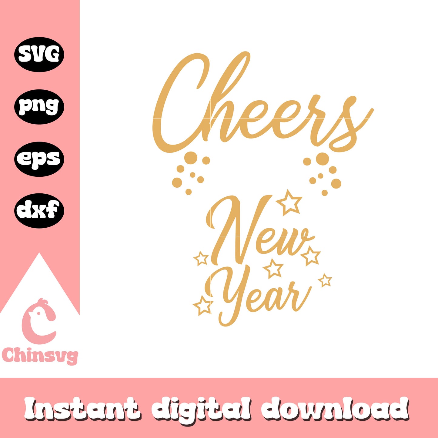 Cheers New Year svg, cheers to a new year svg, new year svg