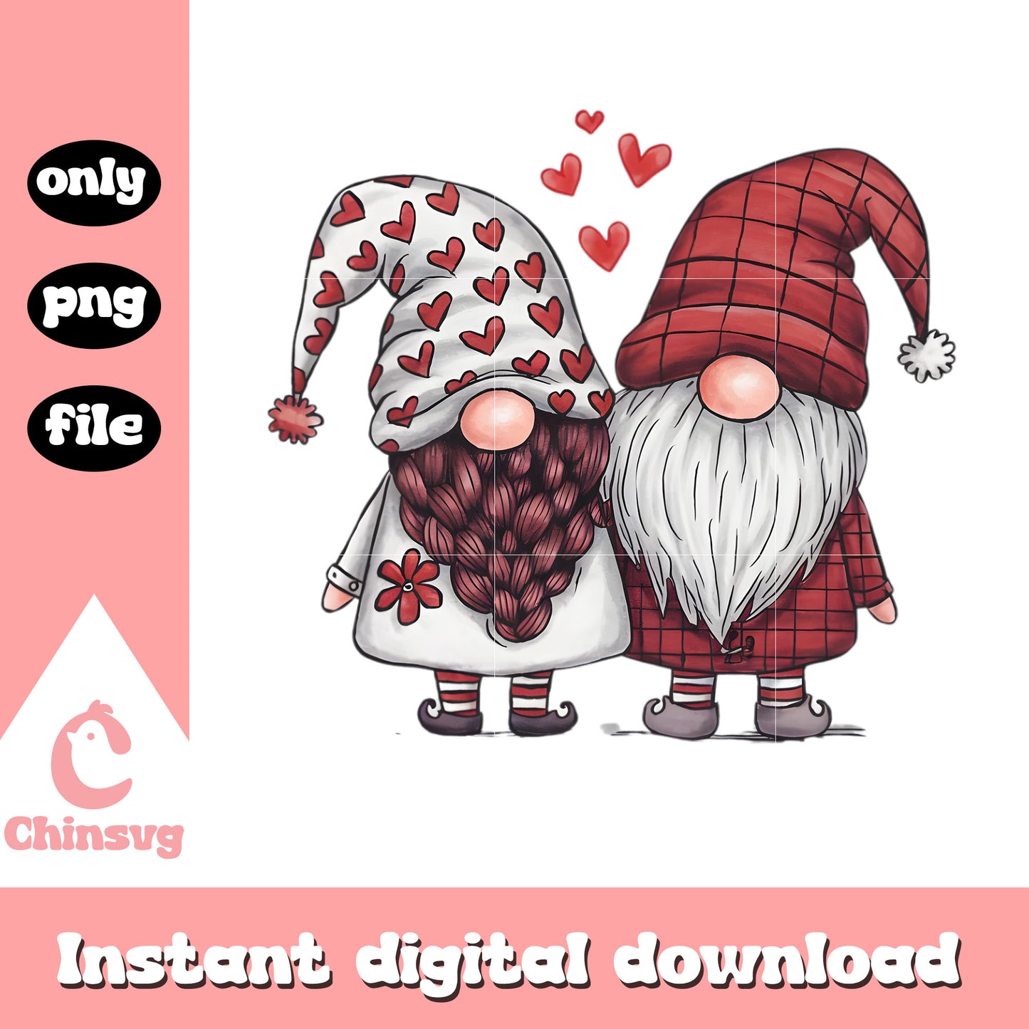 Chef gnome love valentine png, valentines day gnomes png