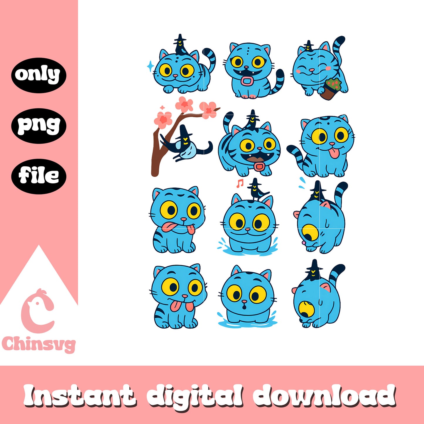 Chibi demon derpy emotion design png, tiger derpy png, huntrix png