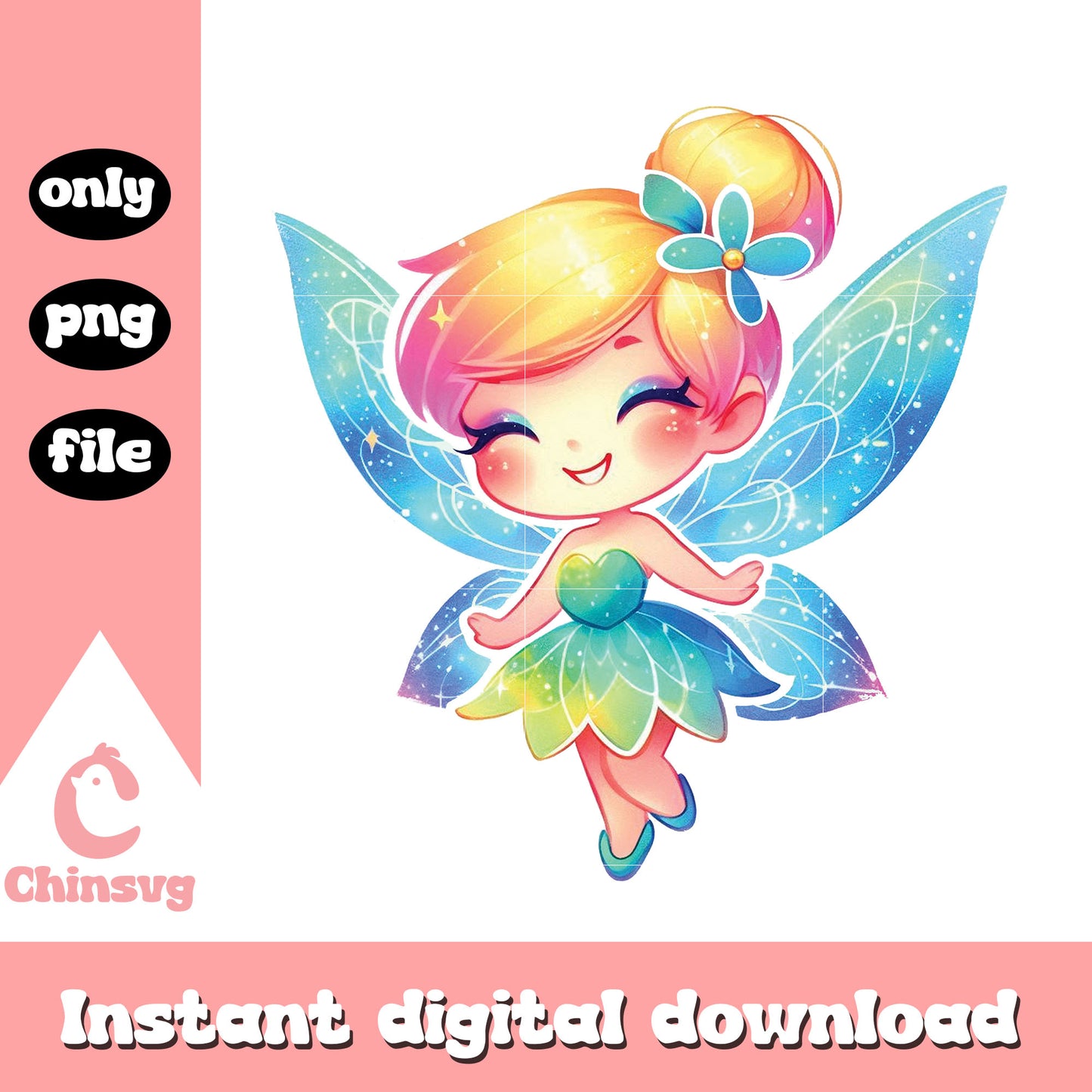 Chibi disney tinkerbell watercolor splash png, tinkerbell art png