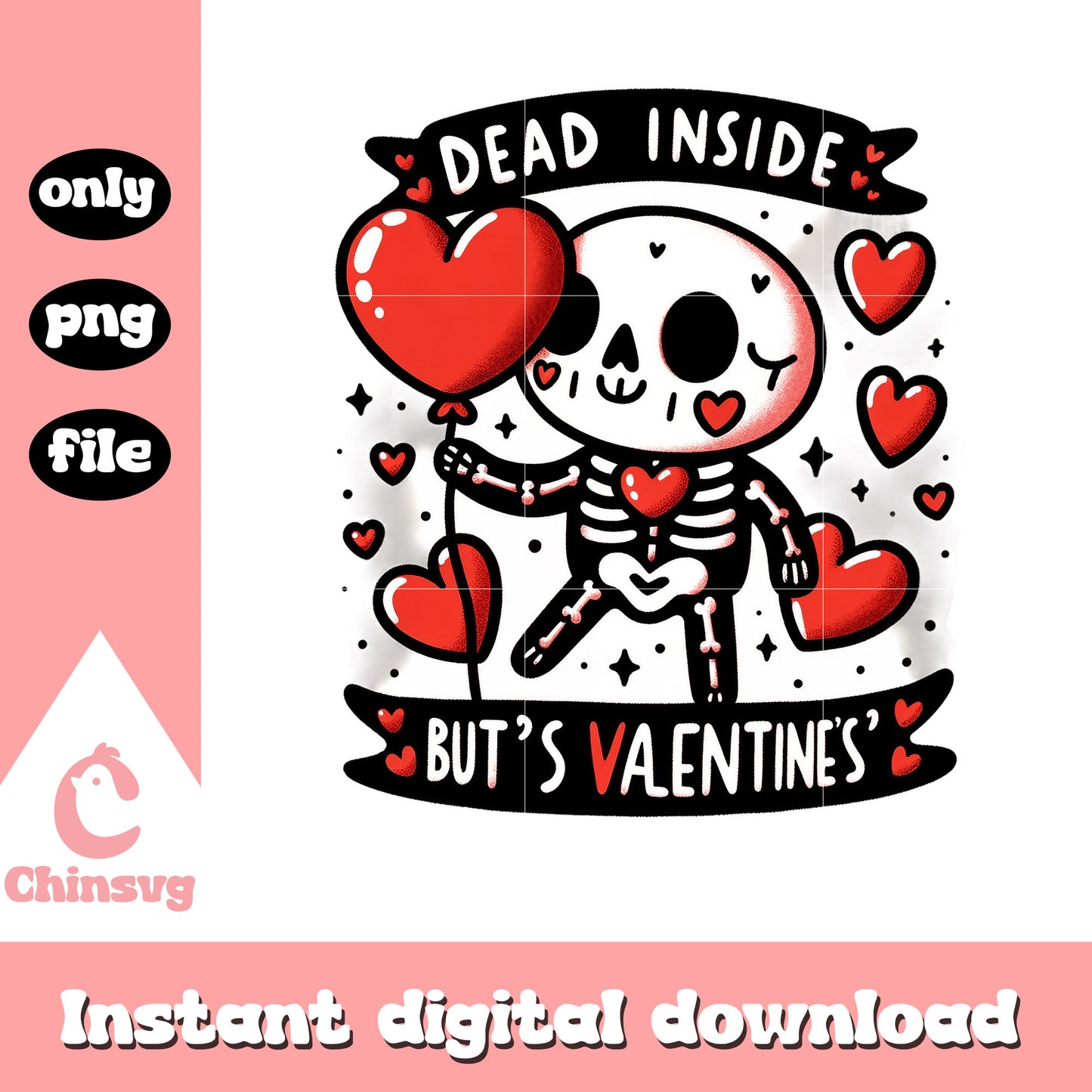 Chibi skeleton balls valentine png, valentines skeleton png