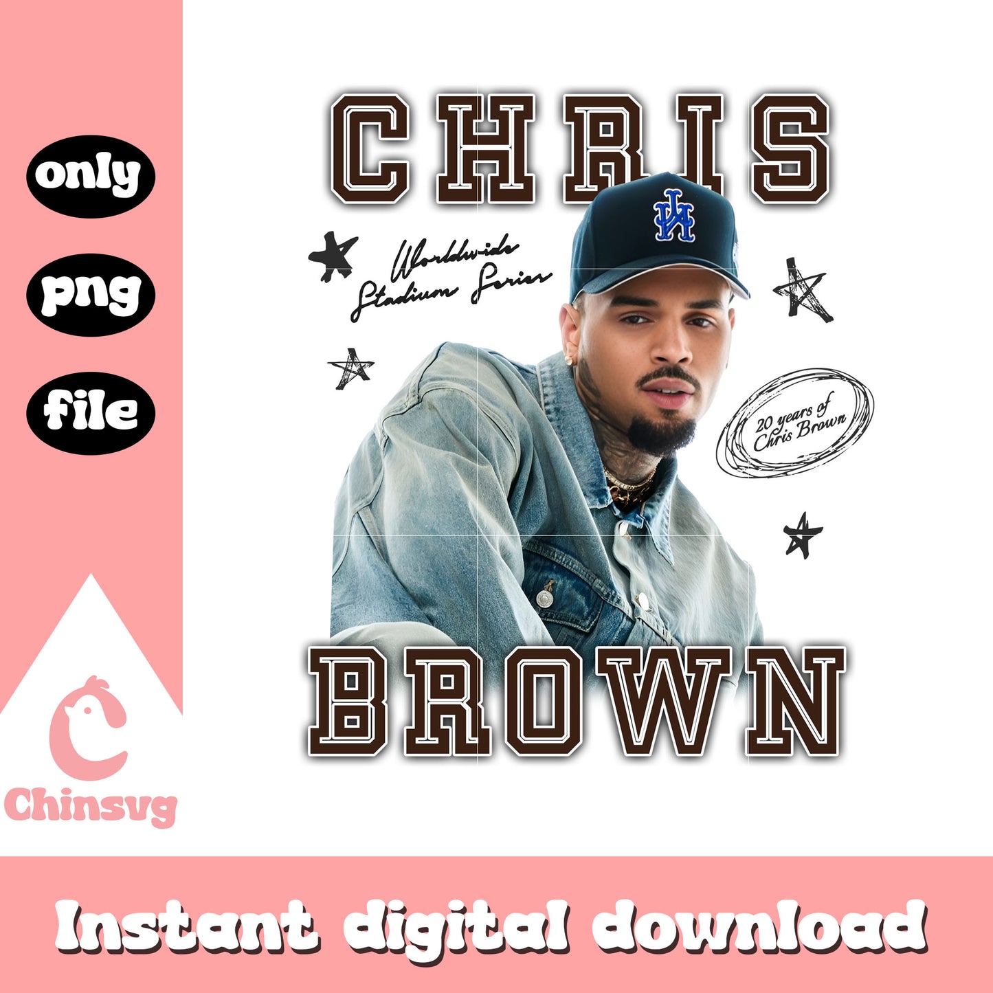 Chris brown star design png, chris brown tour 2025 png