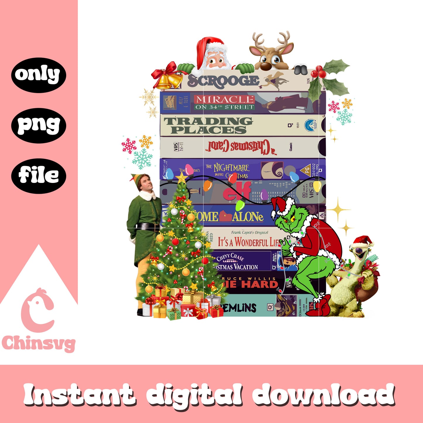Christmas book the grinch design png, book club png