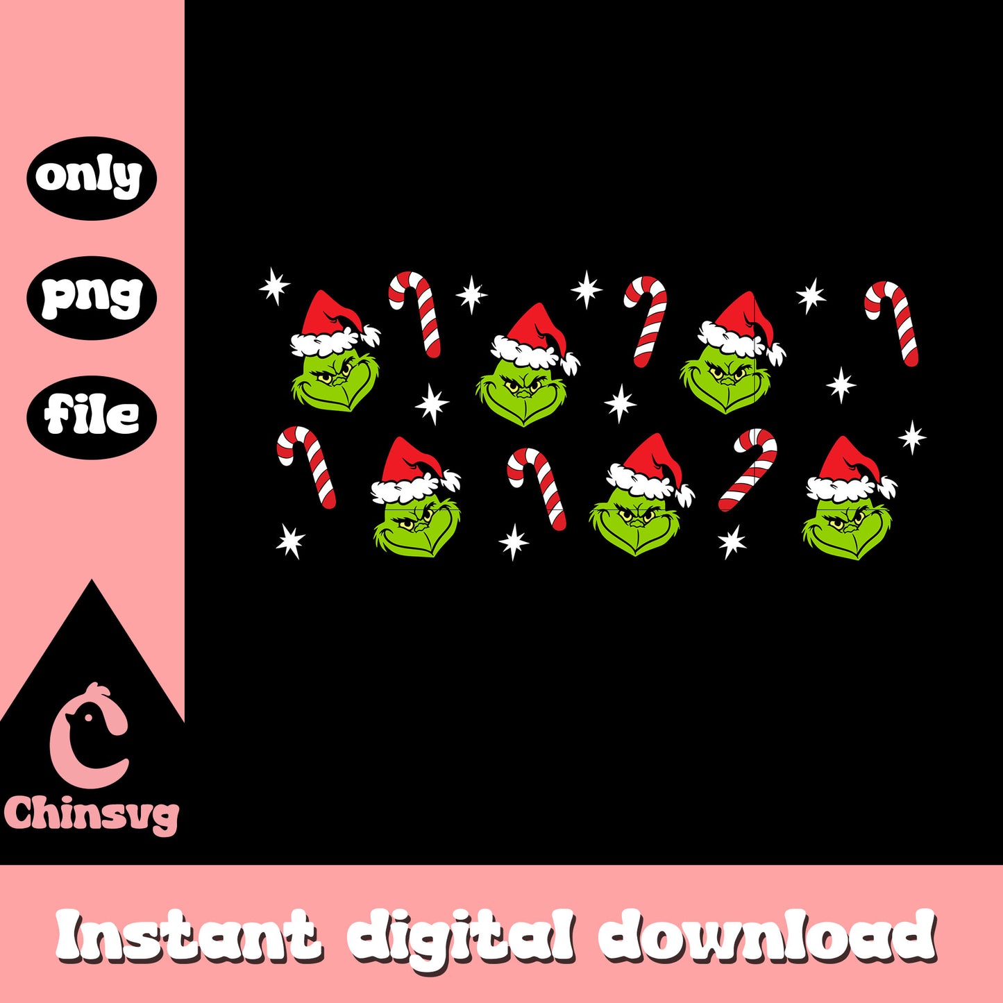 Christmas candy cane grinch head png, the grinch pics png
