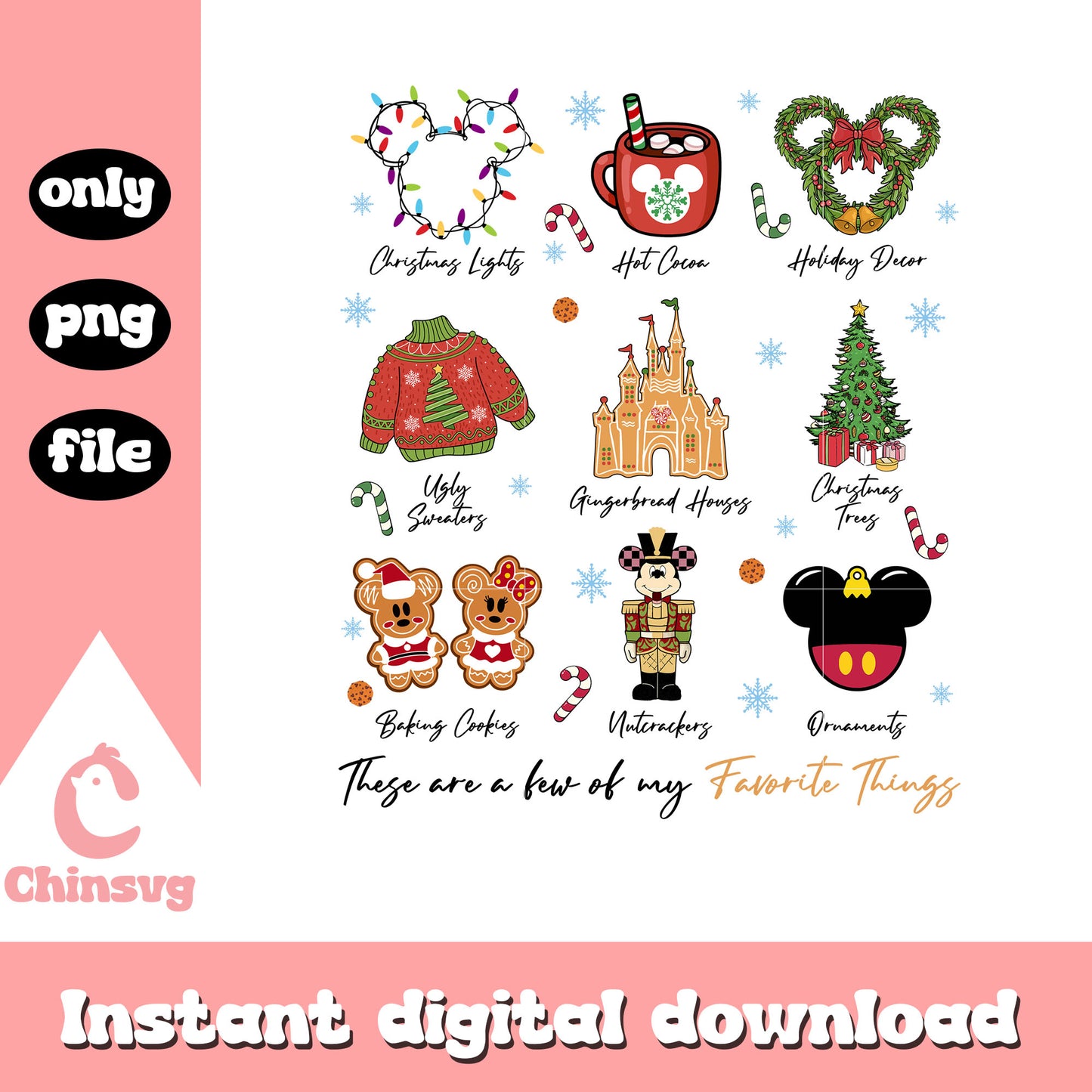 Christmas favorite things design png, christmas a story png