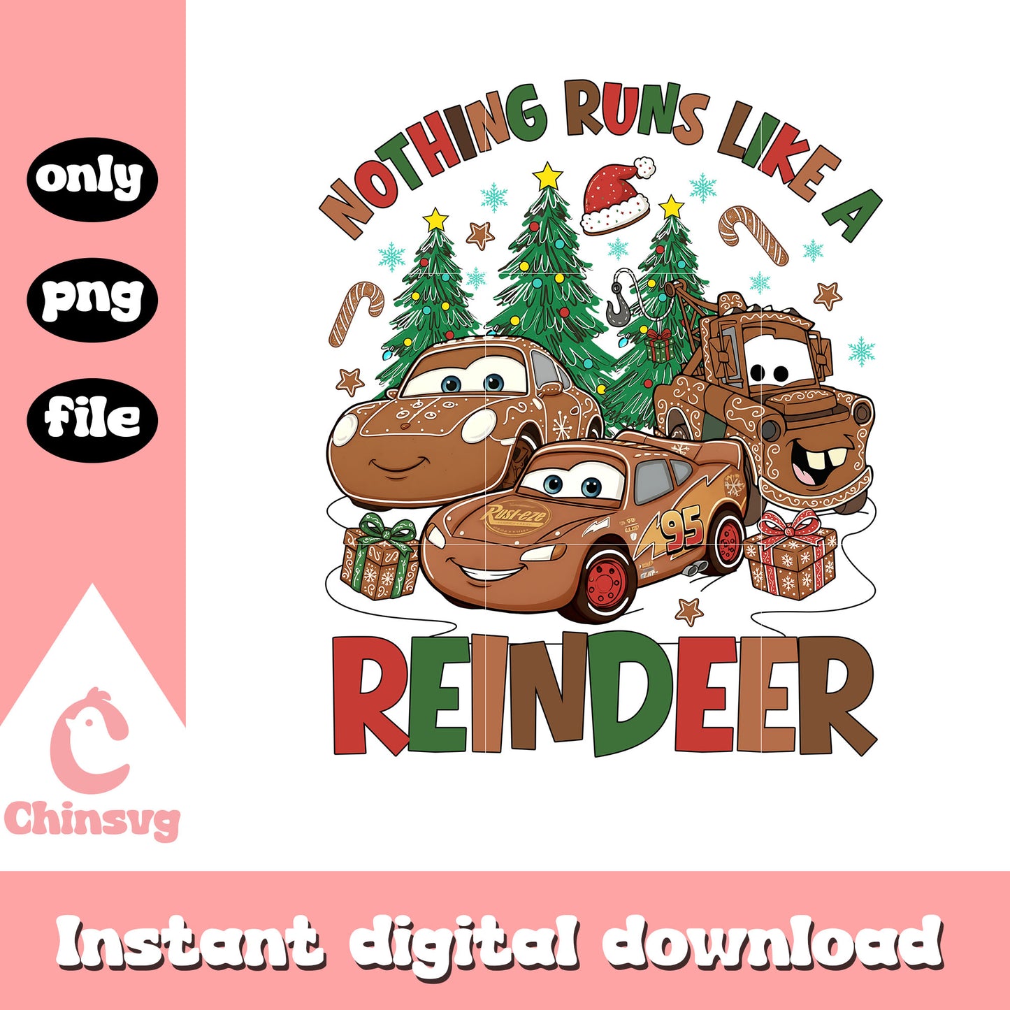 Christmas gingerbread cars disney png, disney christmas png