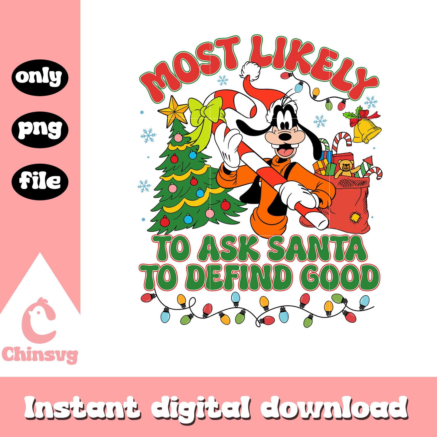 Christmas lettering featuring goofy png, disney christmas png