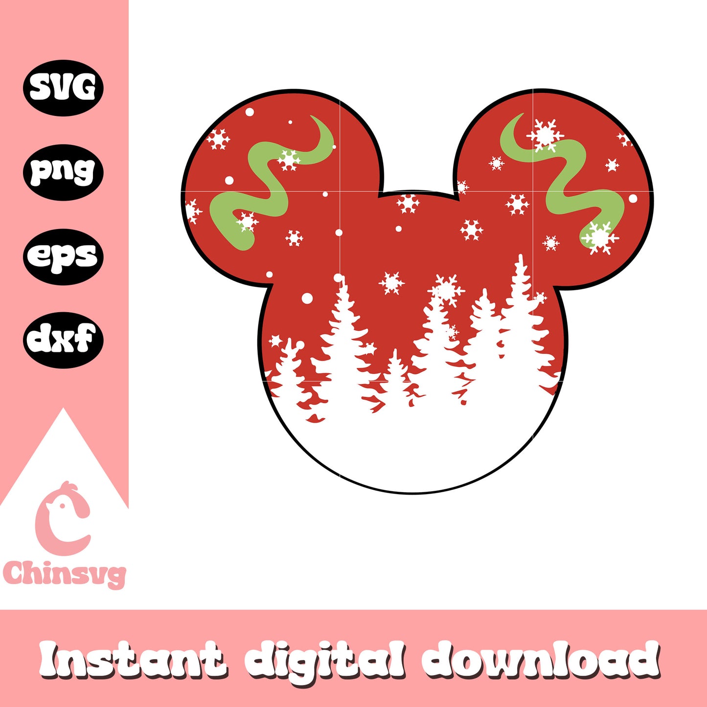 Christmas mickey christmas tree farm svg, christmas tree svg
