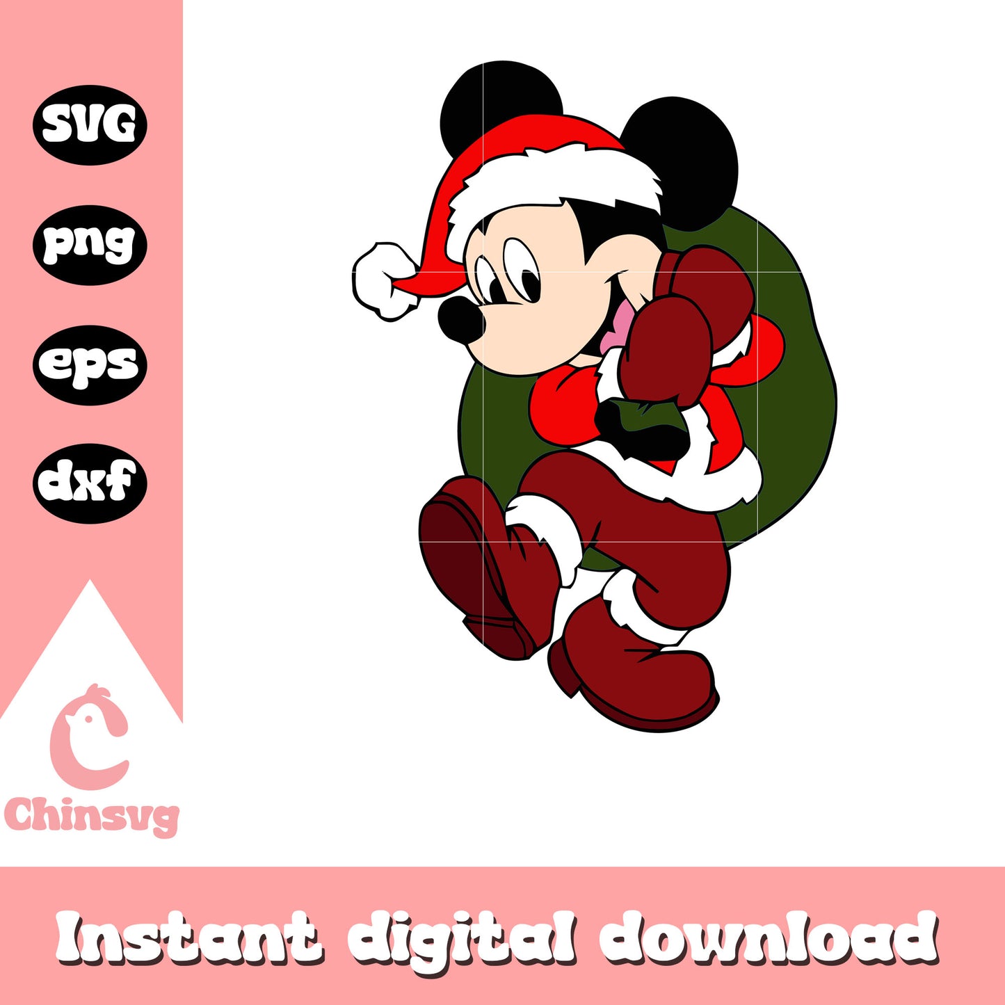 Christmas mickey santa svg, merry christmas mickey mouse svg