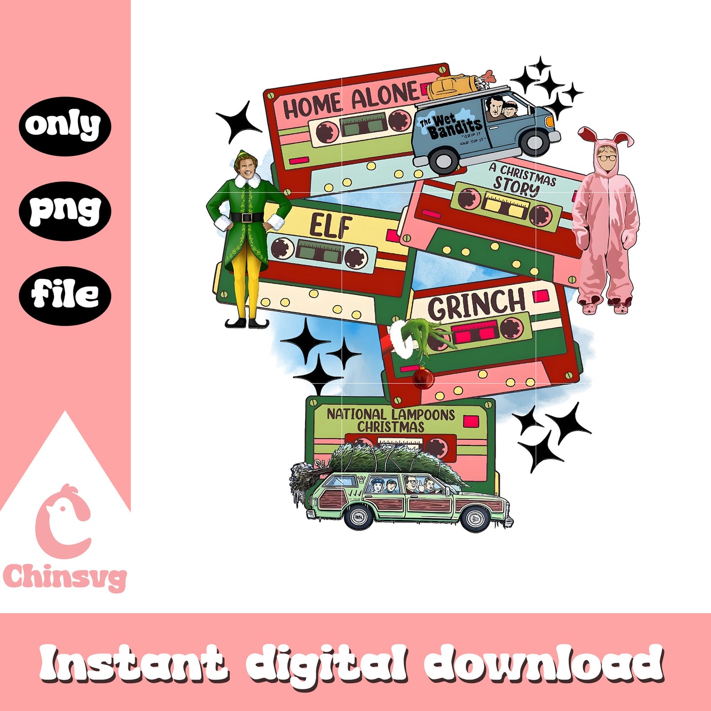 Christmas movie cassette type grinch elf png, the grinch png