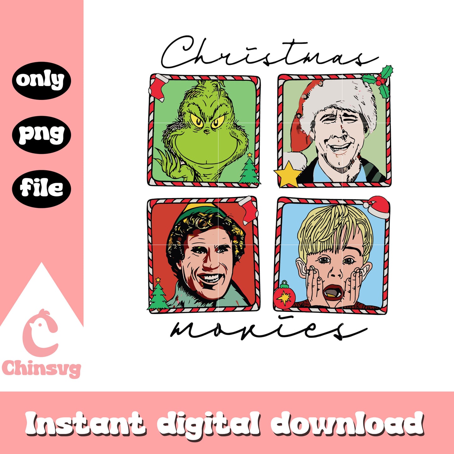 Christmas movies home alone grinch elf png, green grinch png