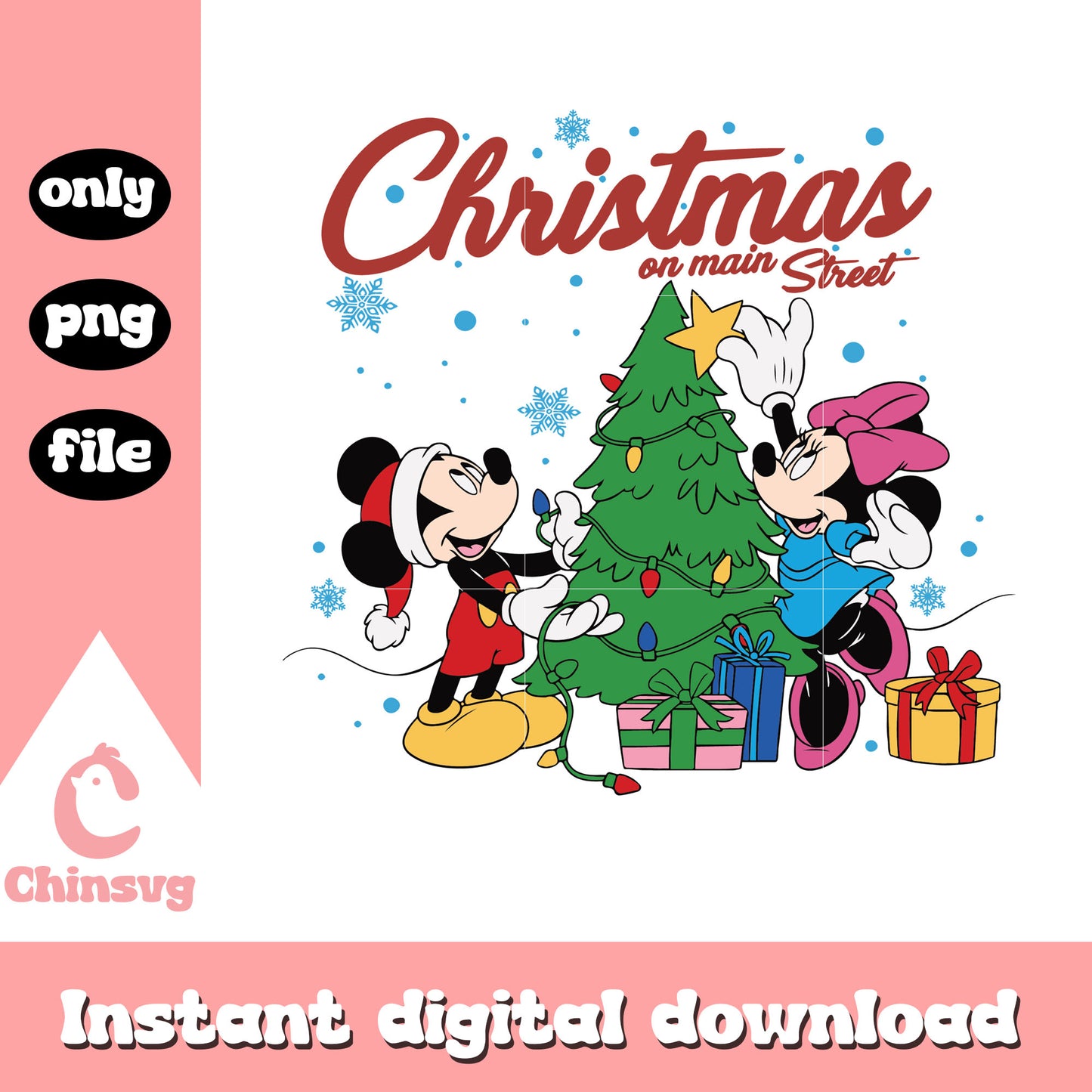 Christmas on main street minnie mickey png, minnie and mickey png (2)