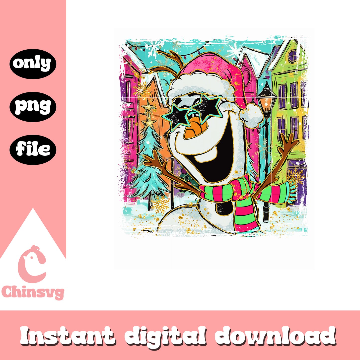 Christmas preppy brushstroke laf png, disney christmas png