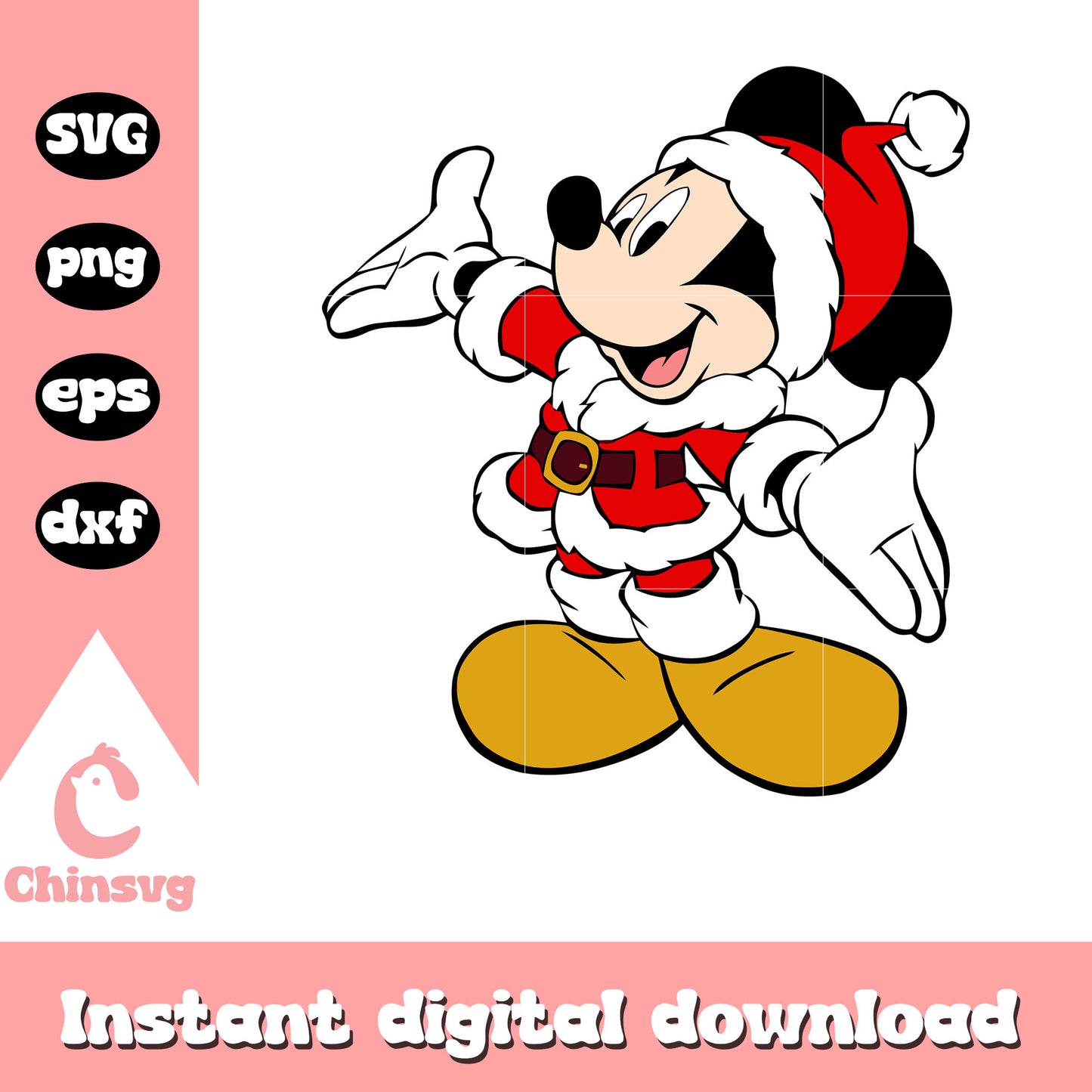 Christmas santa mickey mouse svg, mickey's merry christmas svg