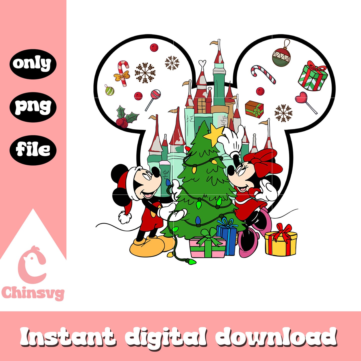 Christmas tree disney mickey ear png, mickey mouse ears png