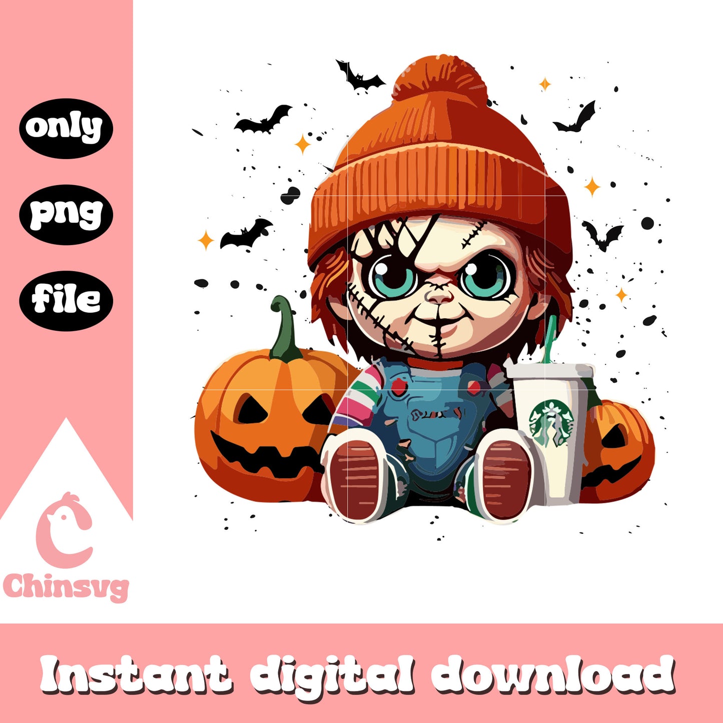 Chucky baby and pumpkin png, child's play png