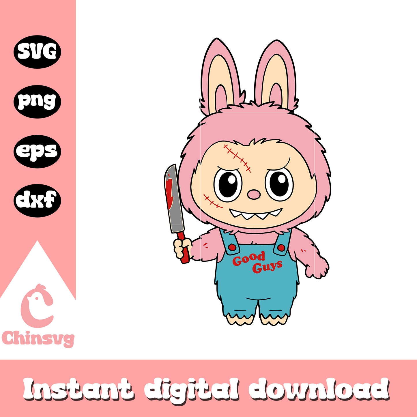 Chucky labubu halloween costume svg, halloween spirit svg