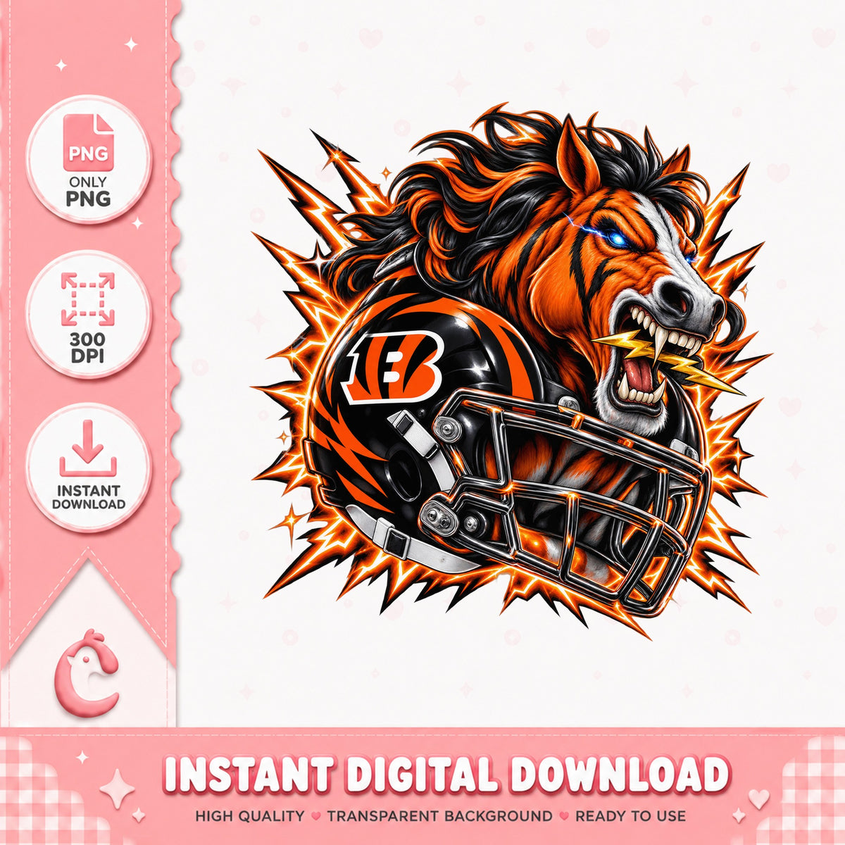 Cincinnati Bengals Tiger PNG, Football Mascot, NFL Sports PNG