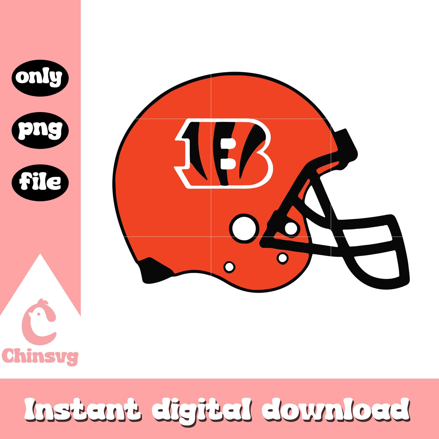 Cincinnati bengals nfl sport helmet clipart svg, nfl team logo svg