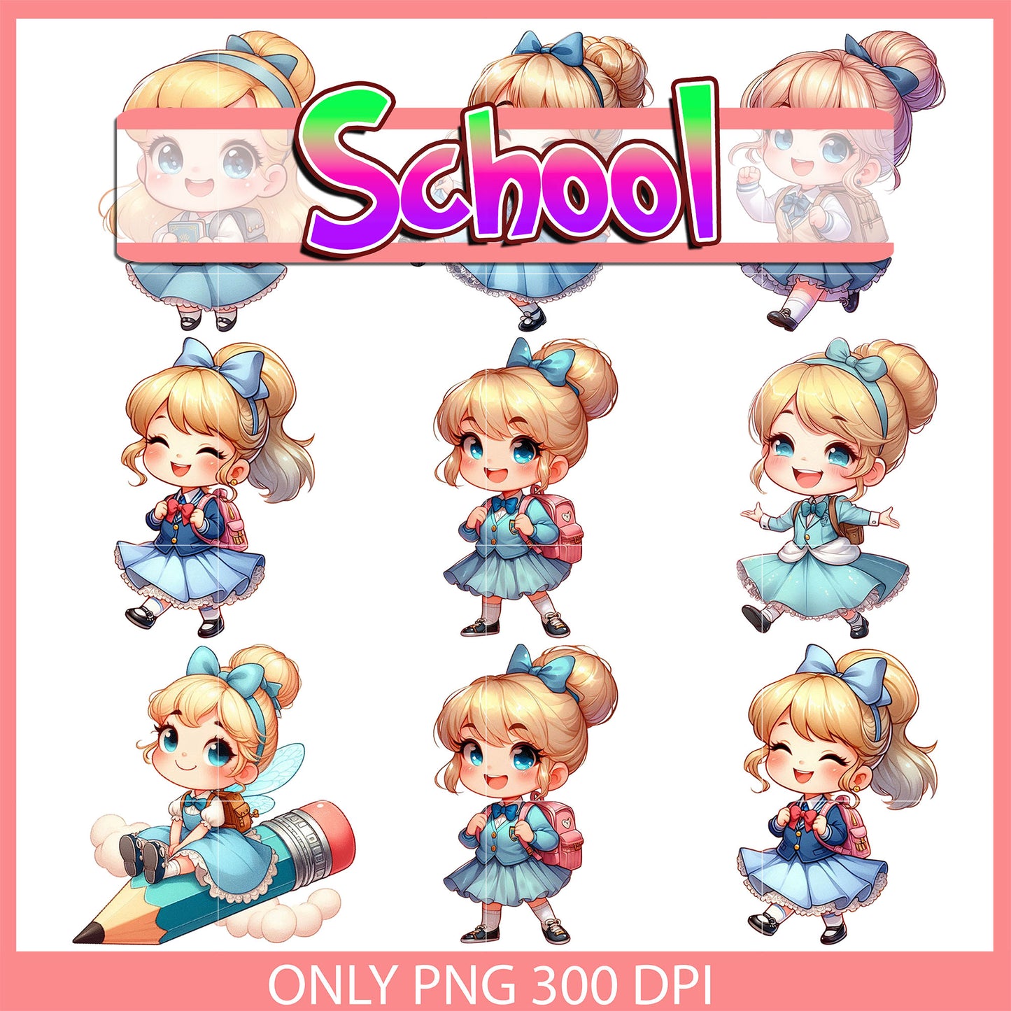 Cinderella back to school design bundle png, cinderella princess png