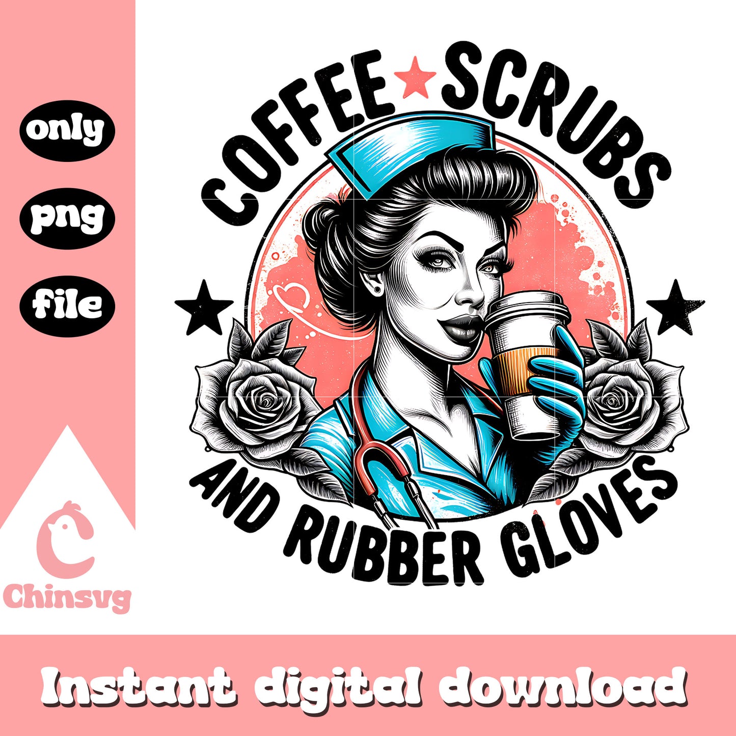 Coffee scrubs and rubber gloves quotes png, coffee quotes png