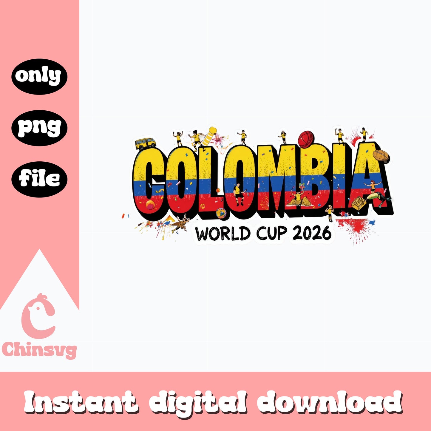 Colombia World Cup 2026 PNG, Soccer Fan Shirt, Football PNG