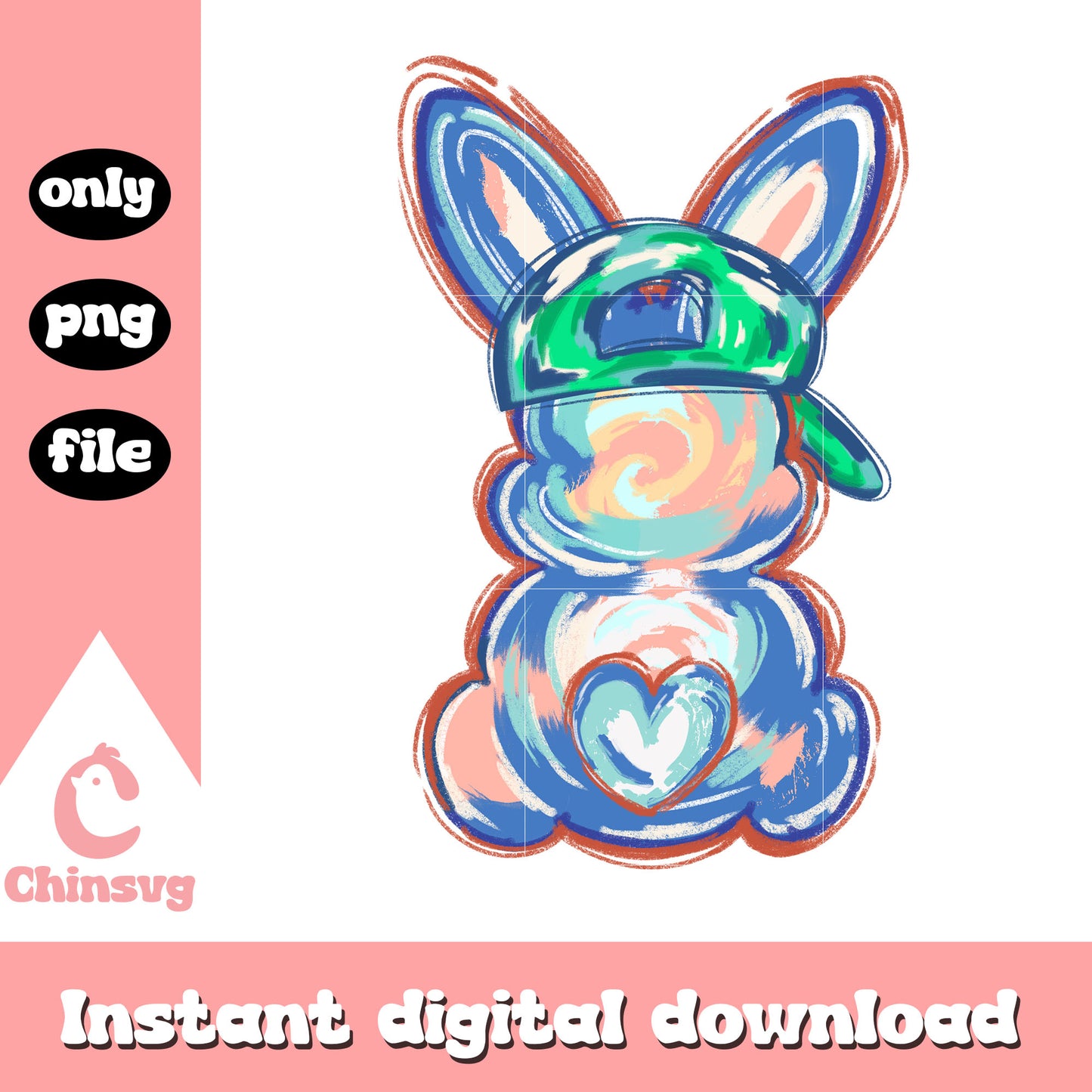 Colorful bunny boy easter coquette png, easter day png, bunny png