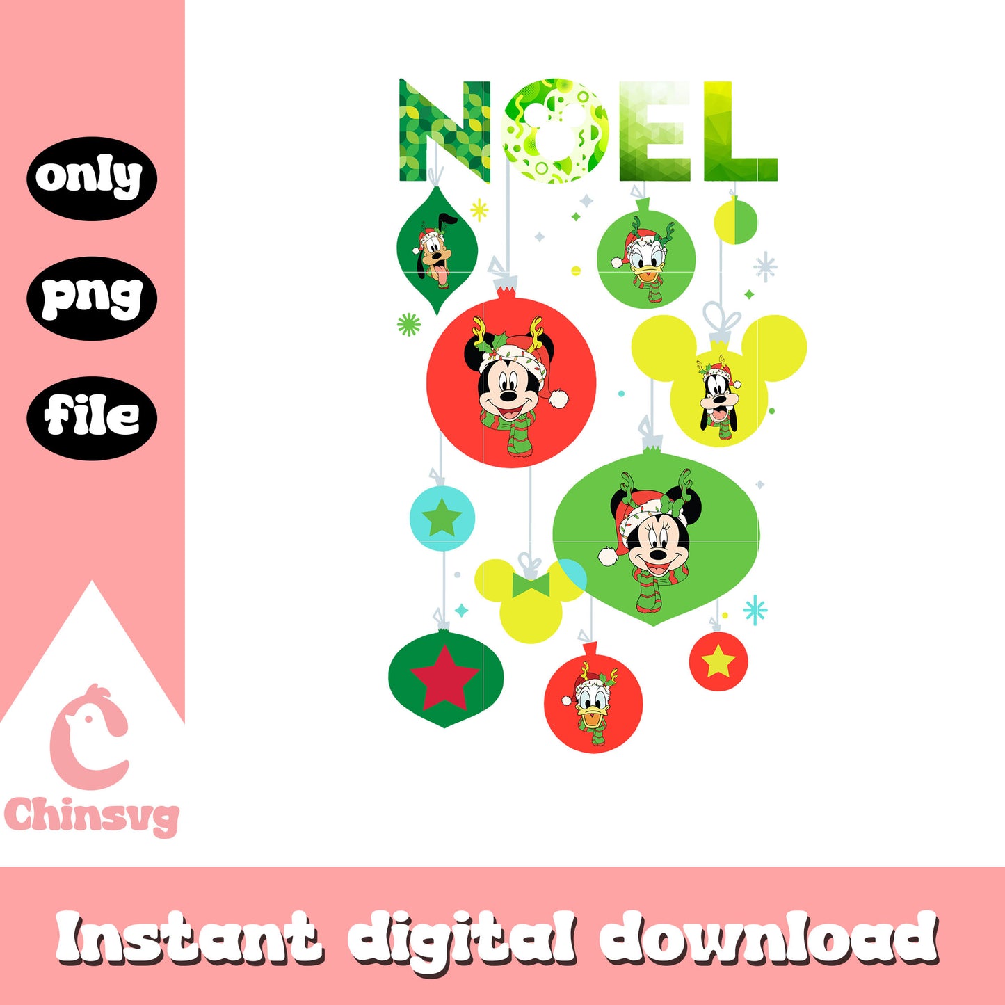 Colorful noel bauble design png, christmas bauble png