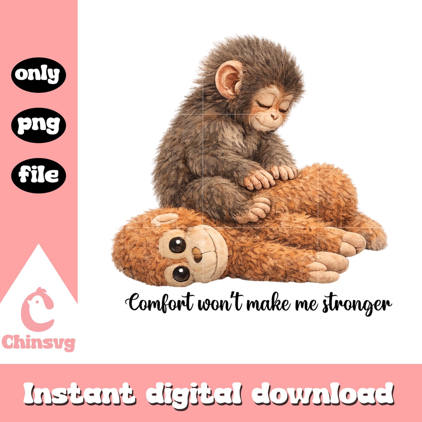 Comfort won't make me stronger quote png, monkey punched png