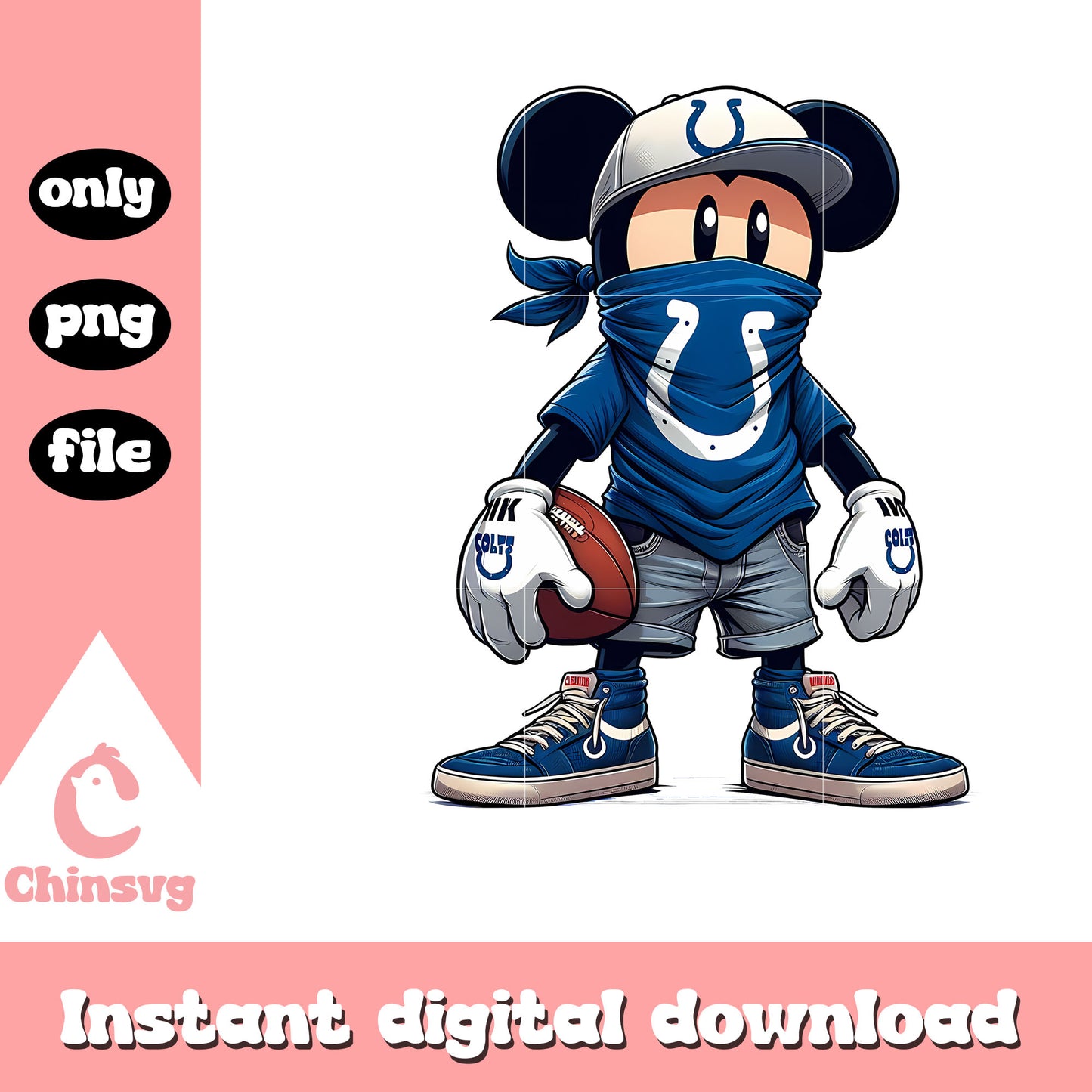 Cool mickey colts football png, nfl indianapolis colts png