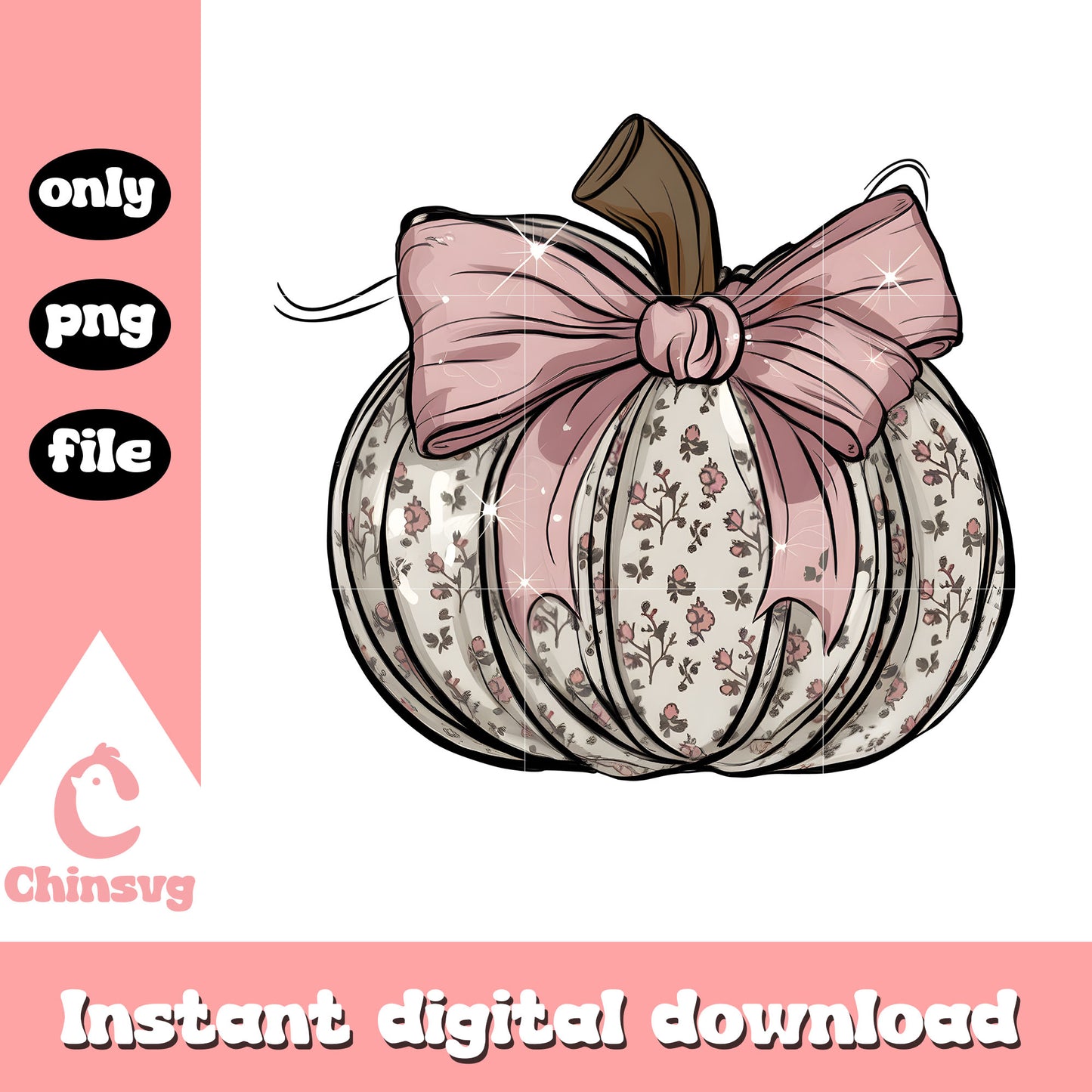 Coquette bow retro vintage pumpkin design png, halloween decor png