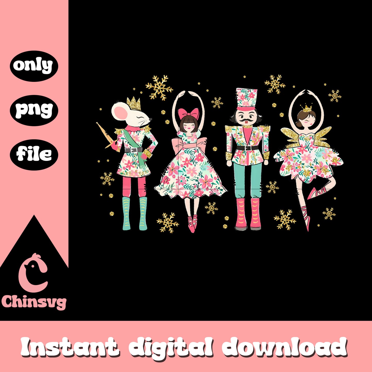 Coquette colorful glitter christmas nutcracker png, x'mas png