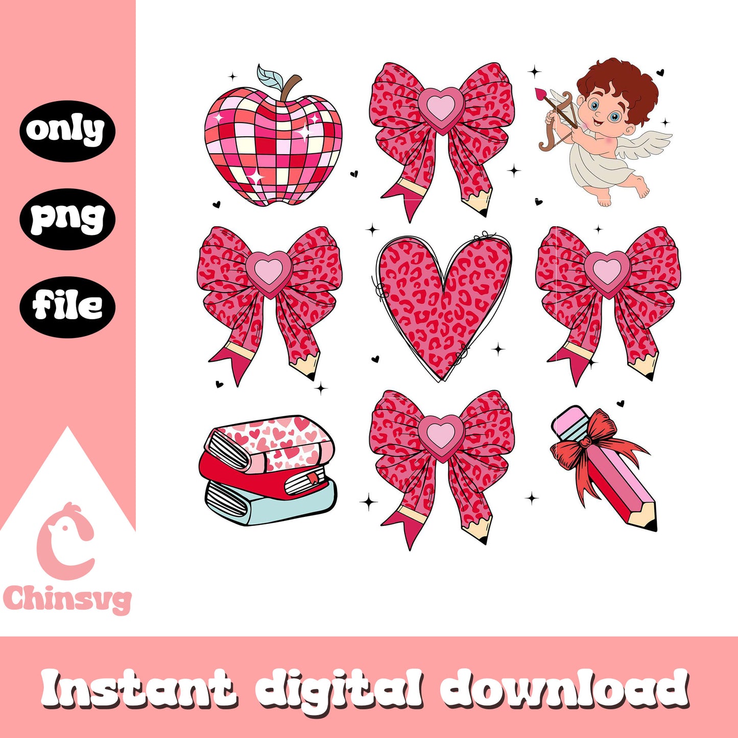Coquette cupid teacher valentine png, teacher valentine png