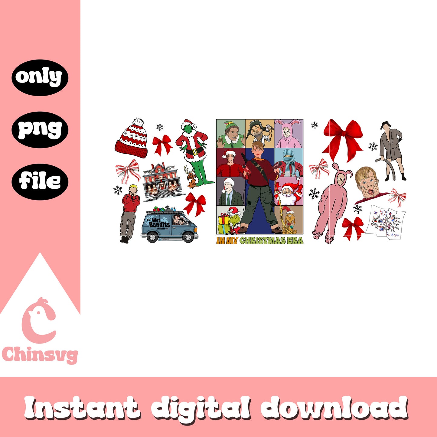 Coquette grinch in my christmas era png, grinch images png