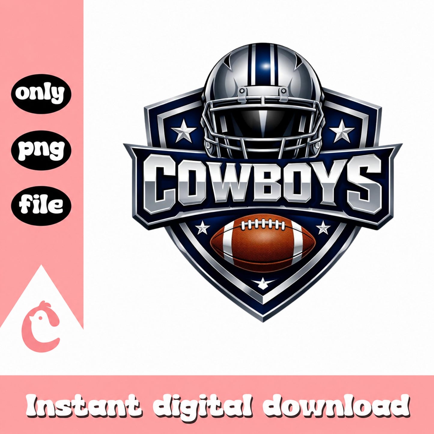 Cowboys Football Shield PNG, Football Helmet PNG, NFL Team PNG