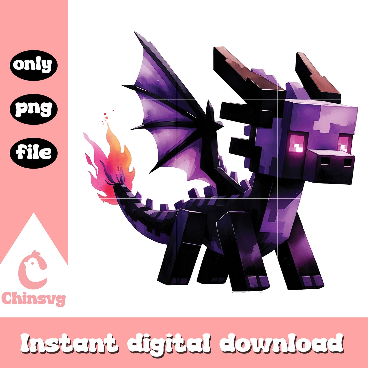 Craftsman dragons chibi design png, minecraft ender dragon png