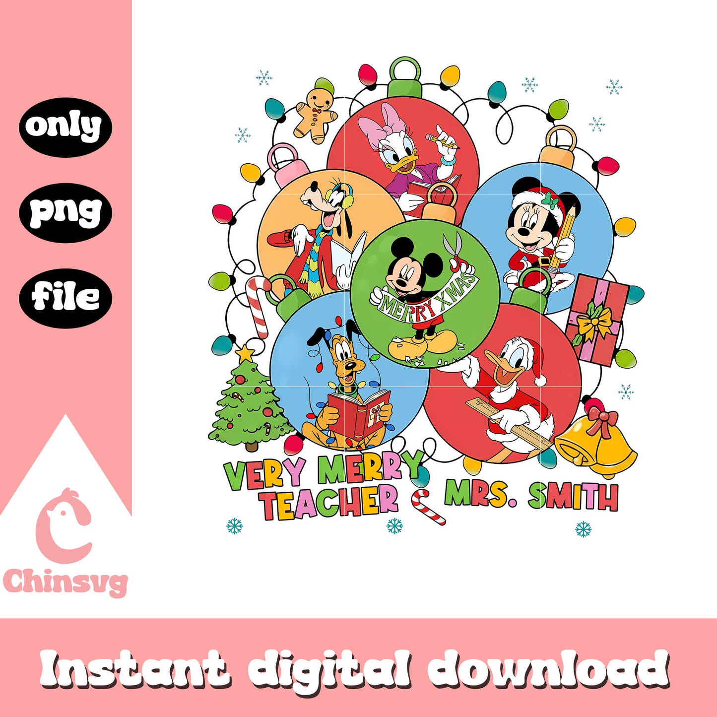 Custom christmas lights mickey png, mickey christmas png