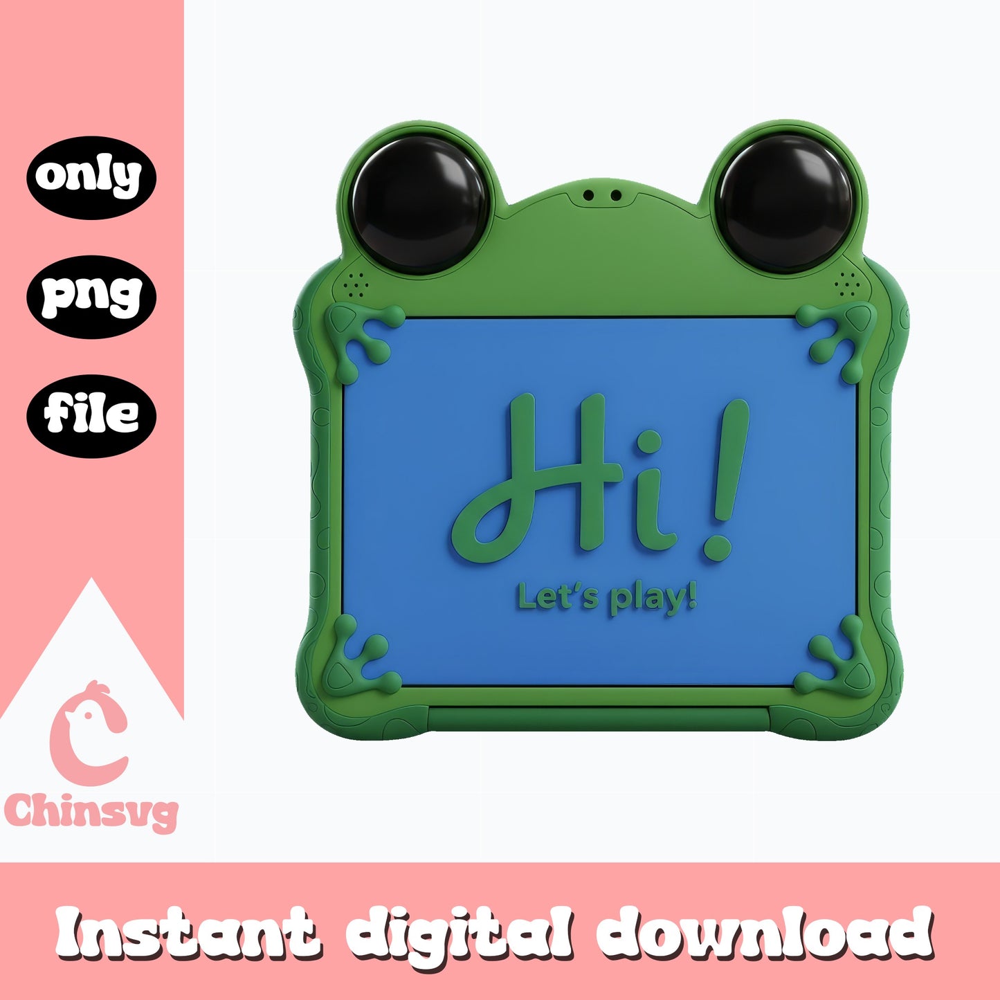 Cute Frog Tablet Kids Drawing Board PNG, Frog PNG, Kawaii PNG