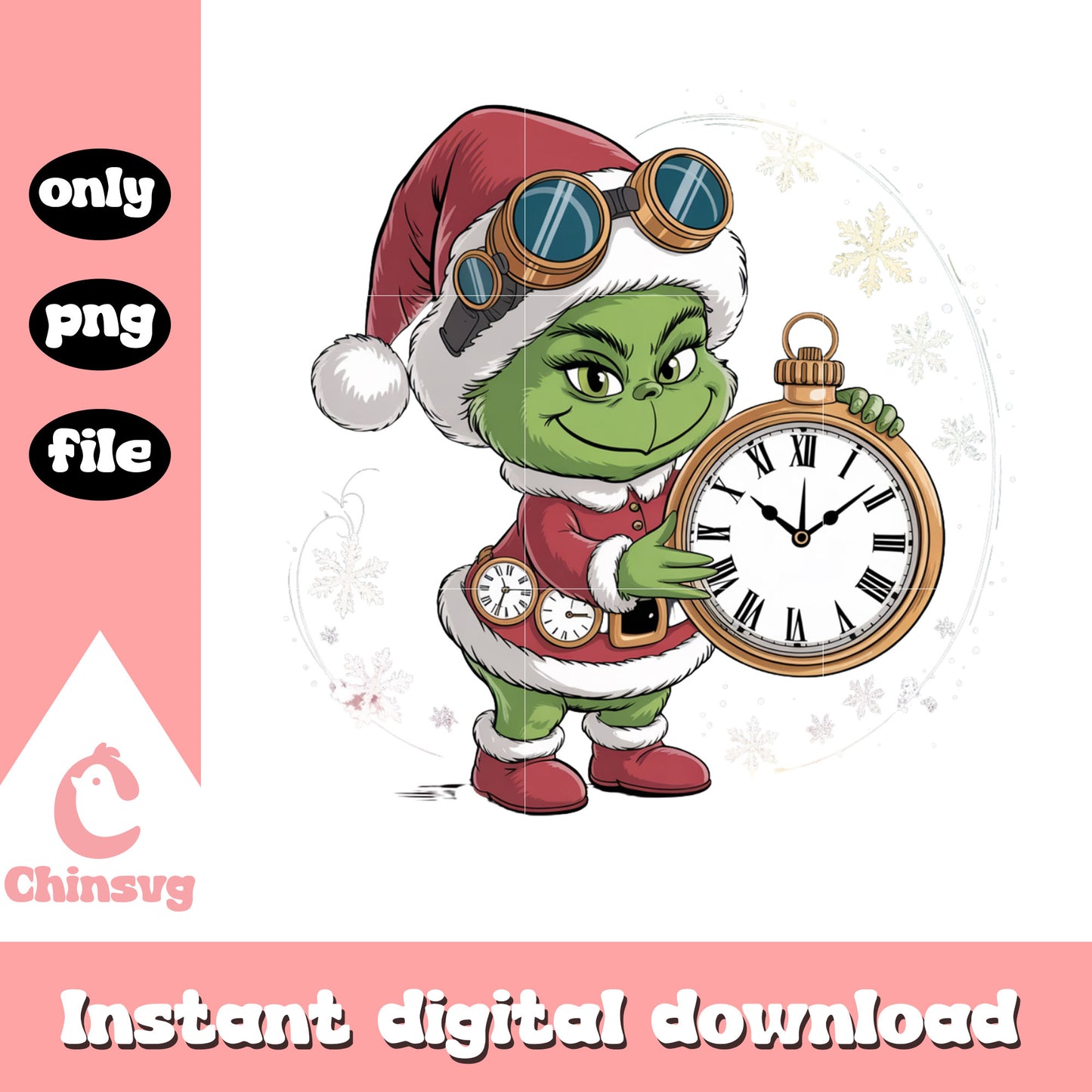 Cute grinch santa outfit design png, pics about christmas png