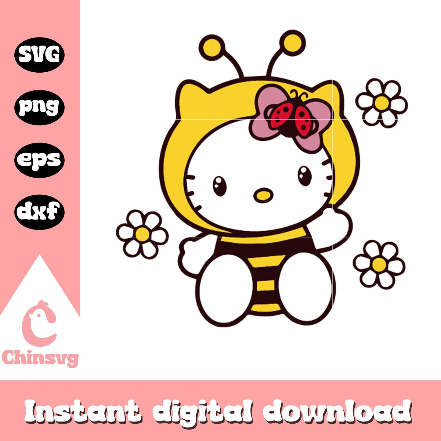 Cute hello kitty cosplay bee svg, cute hello kitty svg