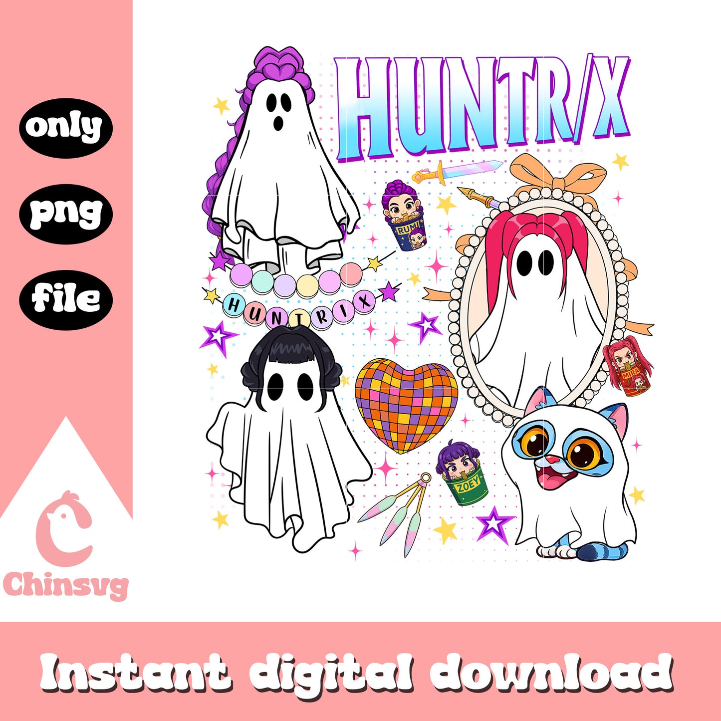 Cute huntrix spooky halloween kpop demon hunters png, kpop demon hunters movie png