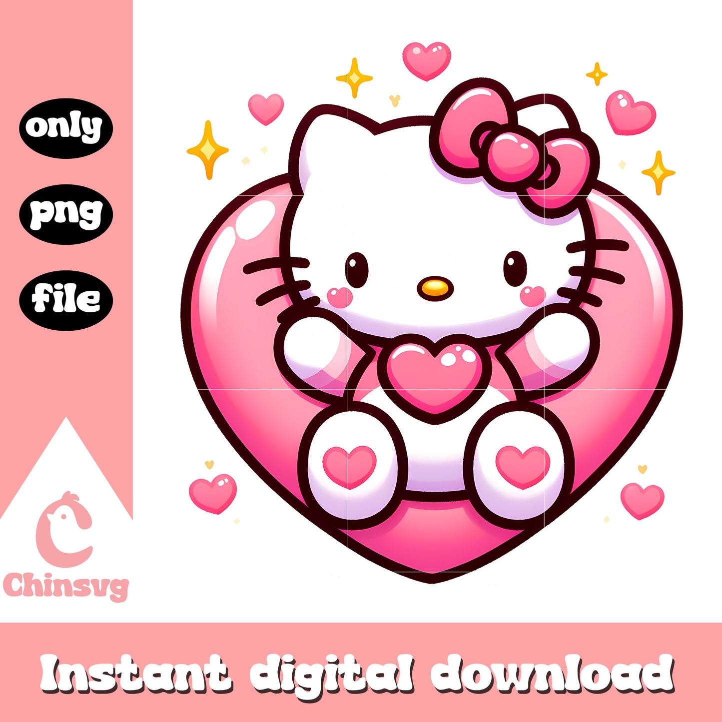 Cute kitty cat character valentine png, happy valentines png