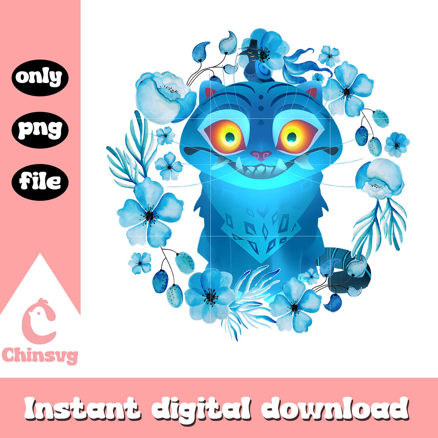 Cute kpop demon hunters derpy tiger flower design png, kpop hunters png