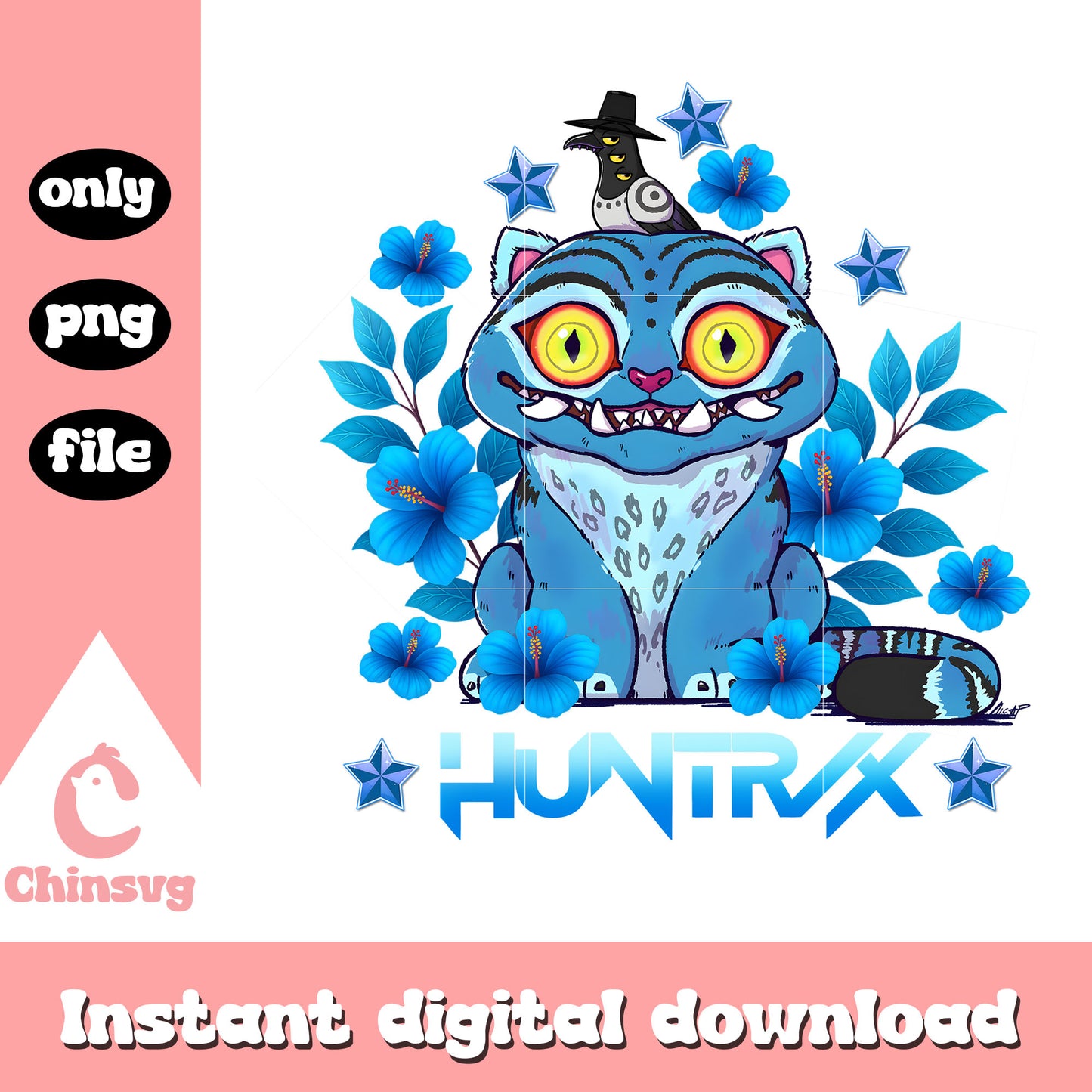 Cute kpop demon hunters derpy tiger huntrix flower png, kpop movie png